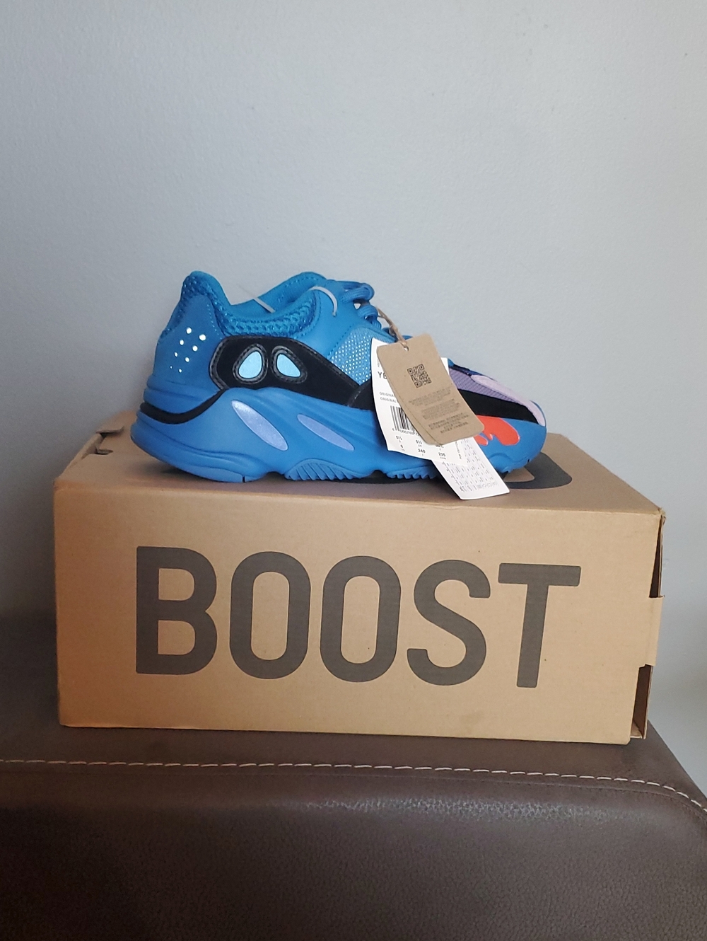 Yeezy Kids Blue and Black Wave Runner Sneakers